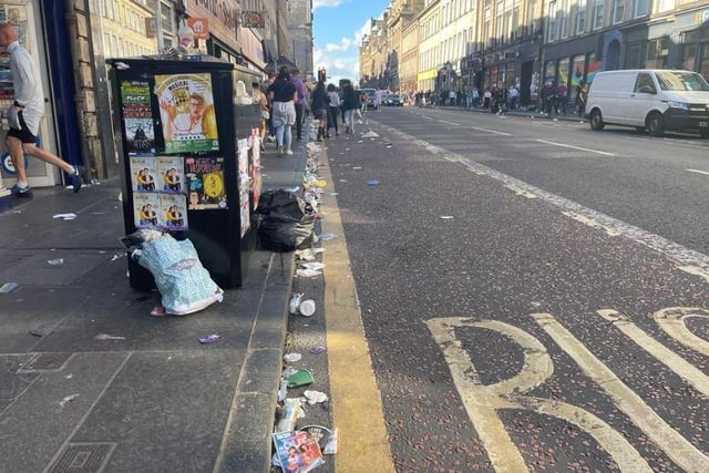 Rubbish has been piling up in streets around Edinburgh since the strike action began.