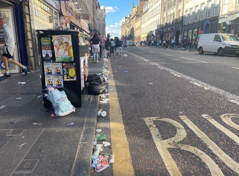 Rubbish has been piling up in streets around Edinburgh since the strike action began.
