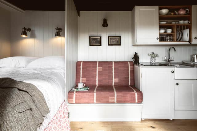 The interior of the Curlew Shepherds' Hut.