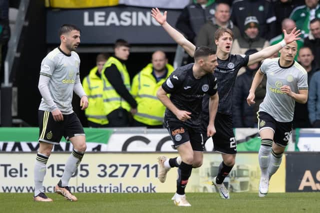 Greg Taylor was penalised for a handball in Celtic's win over St Mirren. (Photo by Craig Williamson / SNS Group)