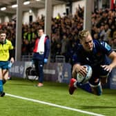 A spectacular try from Scotland winger Duhan van der Merwe helped Edinburgh to 31-23 win over the Bulls on Friday as they continued their impressive start to the BKT United Rugby Championship season. (Photo by Ross Parker / SNS Group)