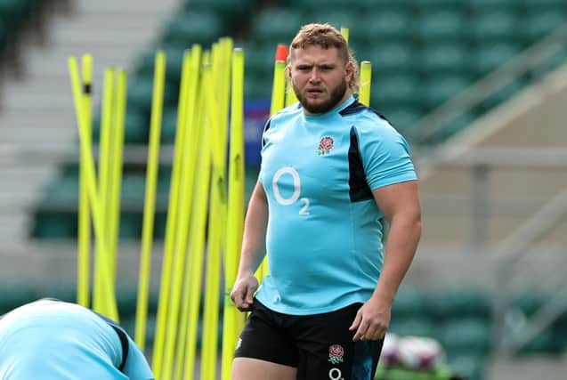 Patrick Schickerling, pictured during an England training session in October 2022, has signed for Glasgow Warriors from Exeter Chiefs and will complete his move in the summer. (Photo by David Rogers/Getty Images)