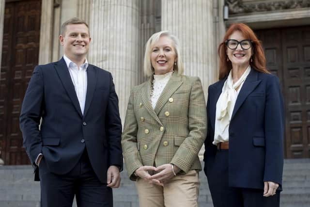 Greig Townsend (chief banking officer at Hampden Bank), Tracey Davidson (CEO), and Angela Dowd (COO). Picture: David Ho