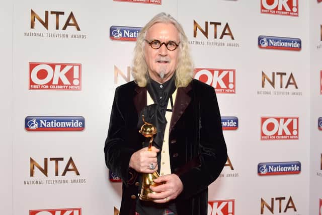Billy Connolly with the Special Recognition Award pictured backstage at the National Television Awards 2016, at the O2 Arena, London. Picture: Matt Crossick/PA Wire