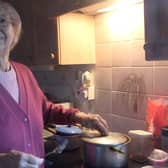 Molly Forbes in the kitchen of her mobile home  - which she called Paradise. PIC: Montrose Pictures.