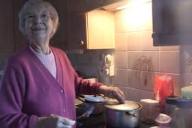 Molly Forbes in the kitchen of her mobile home  - which she called Paradise. PIC: Montrose Pictures.