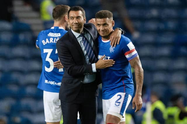 Rangers manager Giovanni van Bronckhorst and captain James Tavernier can look forward to facing PSV next week.