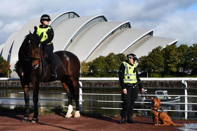 More than 10,000 UK officers are expected to arrive in Glasgow in the days leading up to COP26, while around 2,500 Scottish officers are receiving extra training in how to manage large protests