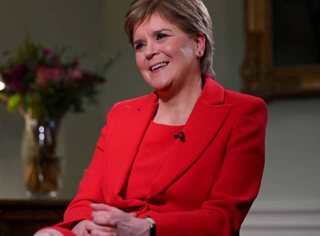 Nicola Sturgeon being interviewed by Laura Kuenssberg for the BBC 1 current affairs programme, Sunday With Laura Kuenssberg. Issue date: Sunday January 22, 2023.