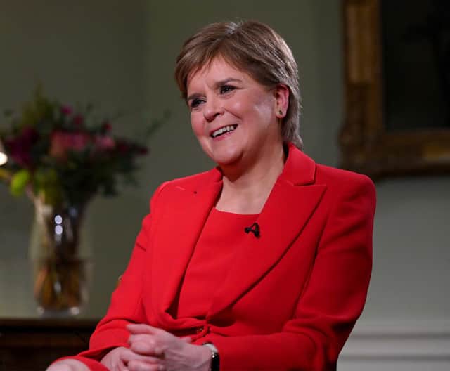 Nicola Sturgeon being interviewed by Laura Kuenssberg for the BBC 1 current affairs programme, Sunday With Laura Kuenssberg. Issue date: Sunday January 22, 2023.
