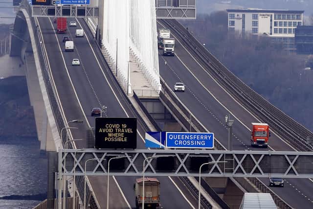 Falling ice from its cables closed the Queensferry Crossing three times in the year to January 2021. Picture: Lisa Ferguson