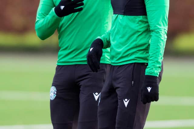 Hibs manager Jack Ross is hoping he can hold on to Kevin Nisbet (left) and Joe Newell when the transfer window opens on Friday. Photo by Mark Scates / SNS Group