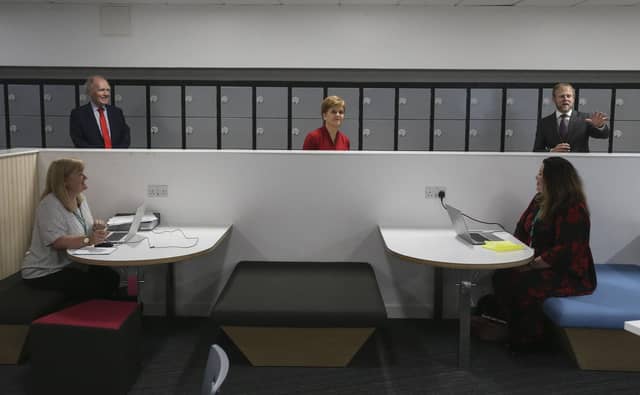 Nicola Sturgeon visits West Calder High School in West Calder