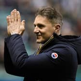 Former Hibs striker David Zitelli applauds the crowd before last night's match against Celtic at Easter Road  (Photo by Craig Williamson / SNS Group)
