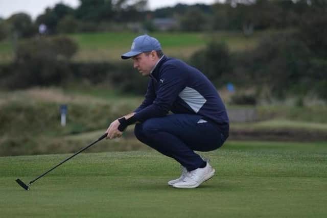 Graeme Robertson lines up a putt in the Leven Links Classic. Picture: Tartan Pro Tour