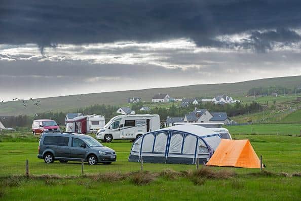 Campervans and tents on a campsite along Loch Gairloch, Wester Ross, Picture: Arterra/Universal Images Group via Getty Images