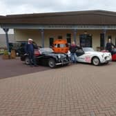 The first TR2 in Scotland, a 1953 model owned by Lee Robinson, TS2 driven by Raymond Hudson and a 1955 TR2 owned by Barry Hoper, all members of the TR Register Grampian area.