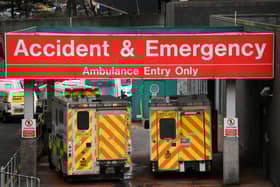 Ambulances at the Glasgow Royal Hospital. Photo by Jeff J Mitchell/Getty Images