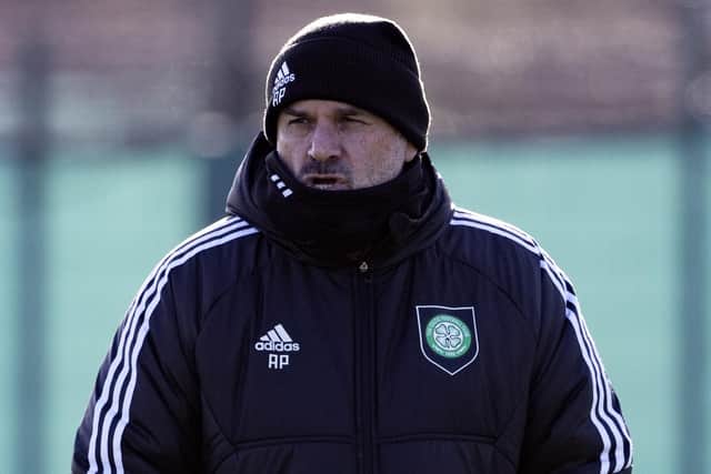 Celtic manager Ange Postecoglou during training at Lennoxtown on Friday.  (Photo by Alan Harvey / SNS Group)