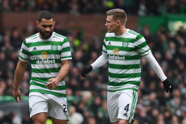 Celtic's Cameron Carter-Vickers (L) and Carl Starfelt are the club's "unsung heroes" this season according to team-mate Greg Taylor. (Photo by Craig Foy / SNS Group)