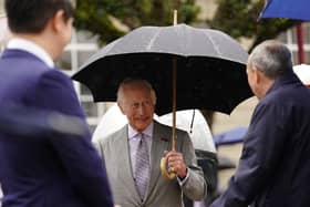 King Charles in St Helier, Jersey, yesterday on a two-day visit to the Channel Islands. Picture: Andrew Matthews/PA Wire