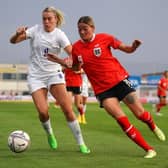 Alessia Russo will be hoping to continue in the number 9 shirt vacated by the retirement of Ellen White last month (Photo by Christian Hofer/Getty Images)