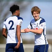 Michael Craig congratulates Marcel Lavinier after his goal for Spurs' Premier League 2 side