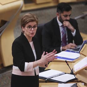 First Minister Nicola Sturgeon speaking in the Scottish Parliament. Picture: Fraser Bremner/Daily Mail/PA Wire