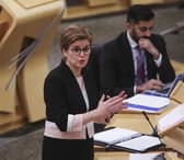First Minister Nicola Sturgeon speaking in the Scottish Parliament. Picture: Fraser Bremner/Daily Mail/PA Wire