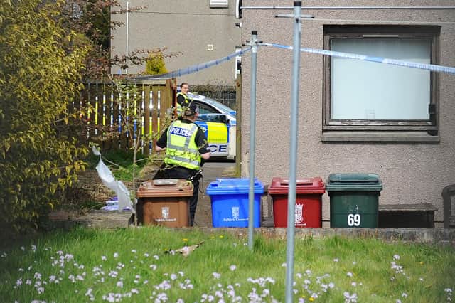 Jonathan Robert Bell, 35, is accused of murdering Jim Johnston, 39, of Bo'ness, in an alleged incident at a flat in Drumpark Avenue, around 2pm on Saturday April 17 (Photo: Michael Gillen).