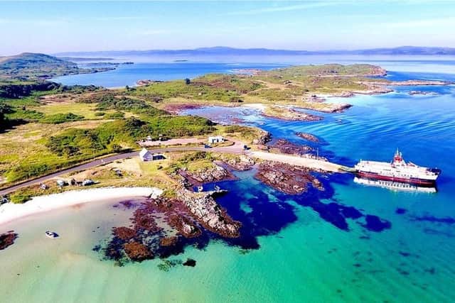 A CalMac ferry at Gigha. (Photo by Highlands and Islands Enterprise)