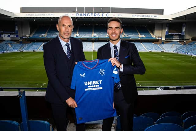 Clement alongside Rangers CEO James Bisgrove.