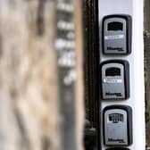 AirBnB locks outside a block of flats in Edinburgh