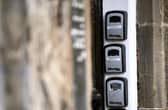 AirBnB locks outside a block of flats in Edinburgh