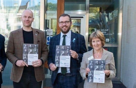 L-R Dr Jeremy Law, Oliver Mundell MSP and Cathy Magee