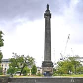 The controversial statue of Dundas sits on a tall column in St Andrew Square