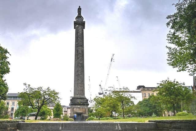 The controversial statue of Dundas sits on a tall column in St Andrew Square