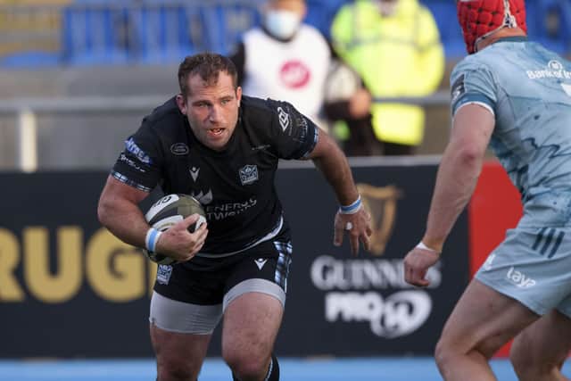 Fraser Brown played in last season's win over Leinster and returns to the Glasgow squad for Saturday's match in Dublin. (Photo by Craig Williamson / SNS Group)