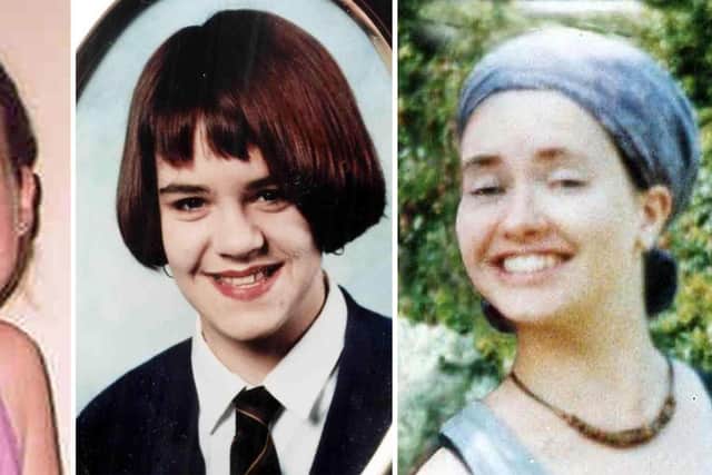 The victims of serial killer Peter Tobin (left - right) Angelika Kluk, Vicky Hamilton and Dinah McNicol.