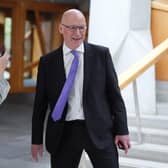 John Swinney at the Scottish Parliament in Edinburgh, after he became the first candidate to declare his bid to become the new leader of the SNP. Picture: Andrew Milligan/PA Wire