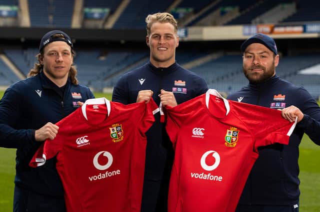 Edinburgh trio Hamish Watson, Duhan van der Merwe and Rory Sutherland are among the eight Scots in the British & Irish Lions squad. Picture: Craig Williamson/SNS