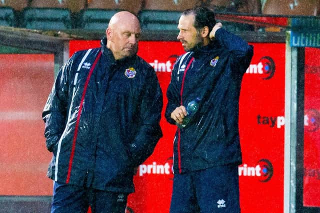 Gary Bollan (left) and his Cowdenbeath assistant Craig Easton are not happy with hectic schedule as lower league football resumes