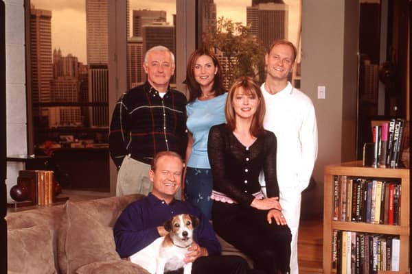 Kelsey Grammer, Peri Gilpin, Jane Leeves, John Mahoney, and David Hyde Pierce starred in the NBC series Frasier. Picture: Getty
