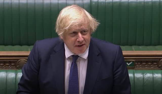 Boris Johnson speaks during Prime Minister's Questions in the House of Commons