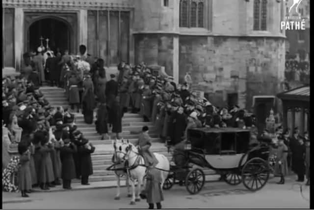 More than two million people lined the streets of London to witness the funeral procession of King George VI in 1952, which left Westminster Hall where he lay-in-state. PIC: You Tube.
