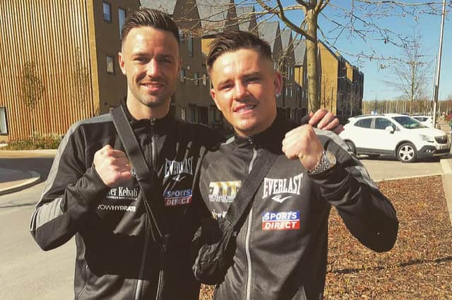 Vegas bound: Josh Taylor, left, is bidding to become the first British boxer to become undisputed world champion in the four-belt era and will have new European champions Lee McGregor in his camp in Las Vegas.