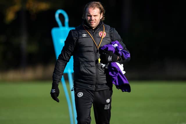 EDINBURGH, SCOTLAND - OCTOBER 21: Manager Robbie Neilson during a Heart of Midlothian training session at the Oriam on October 21, 2021, in Edinburgh, Scotland. (Photo by Paul Devlin / SNS Group)