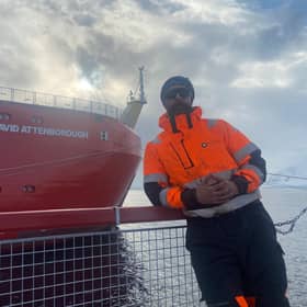 Dumbarton-born sailor Scott Thornton will spend the festive period close to the South Pole as part of a research mission to support UK scientists studying climate change, aboard the new exploration ship RRS Sir David Attenborough on its maiden voyage to Antarctica