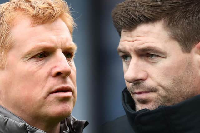 Neil Lennon and Steven Gerrard. (Photo by Ian MacNicol/Getty Images)