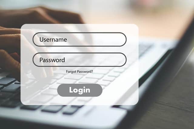 Login screen